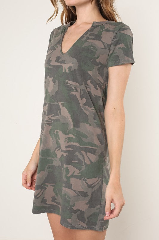 camo t shirt dress Pink Camouflage Military Women's Short Sleeve Casual Tank Midi Slim Fit T-Shirt Dress S at Amazon Women's Clothing store Oversized t Dylan Camo Crew T-Shirt Dress