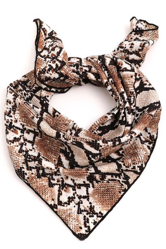 brown snake print bandana