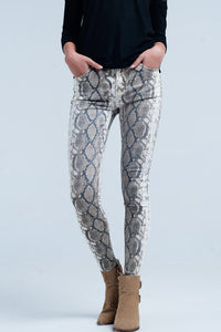 snakeskin jeans womens