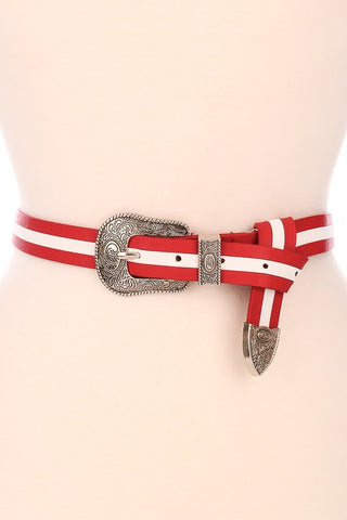 red and white striped belt