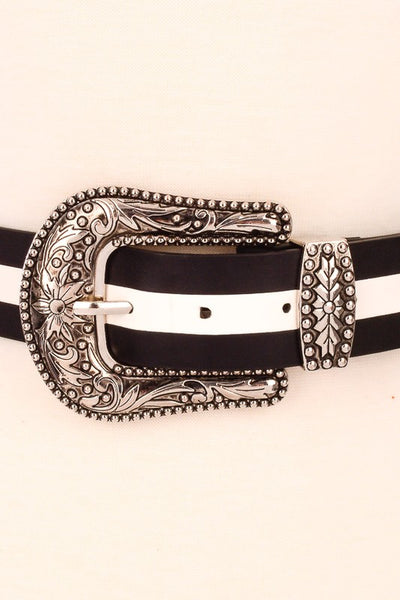 womens black western style belt