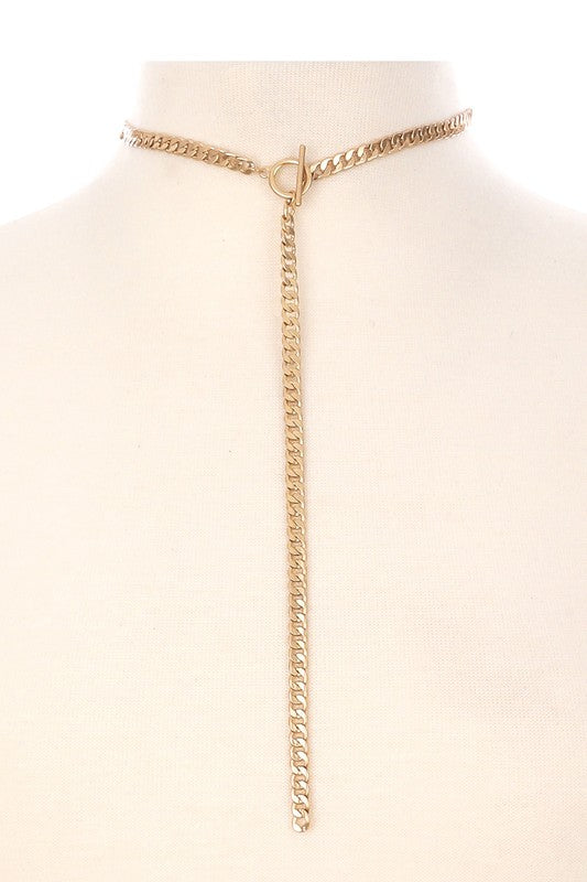 Chain Hoop Lariat Choker Necklace