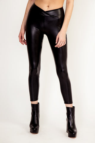 black leather leggings