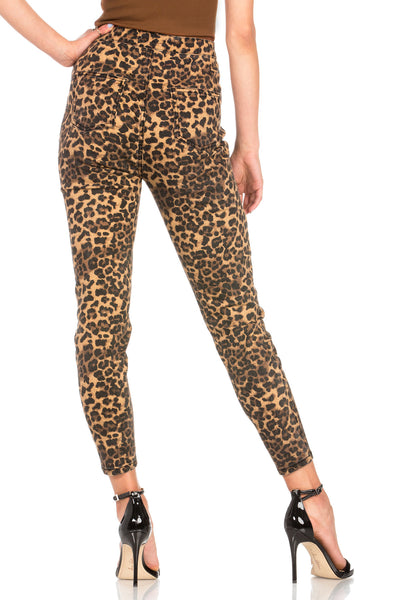 leopard print high rise jeans