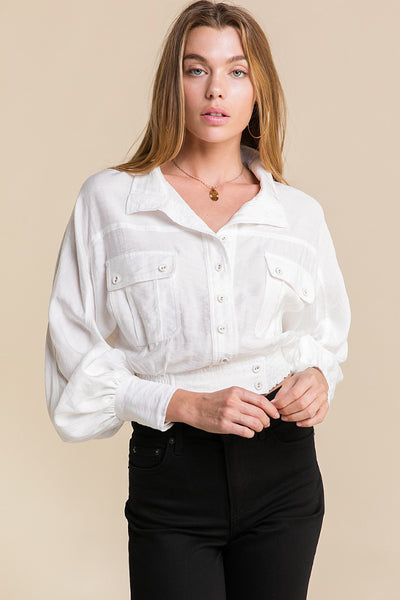 Off White Linen Button Shirt