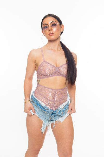 lavendar lace bodysuit