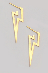 lightning bolt earrings gold