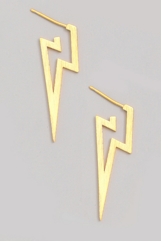 lightning bolt earrings gold