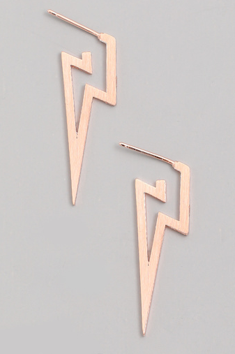 lightning bolt earrings rose gold