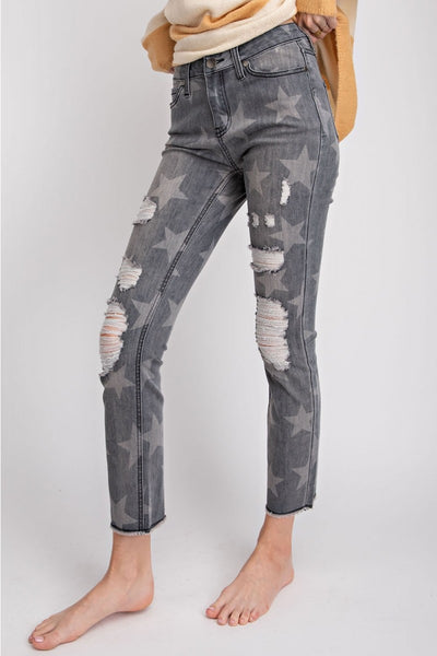 star print jeans womens